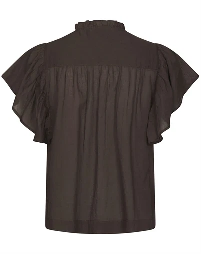 Neo Noir -Vinsa S Voile Top - Dark Brown